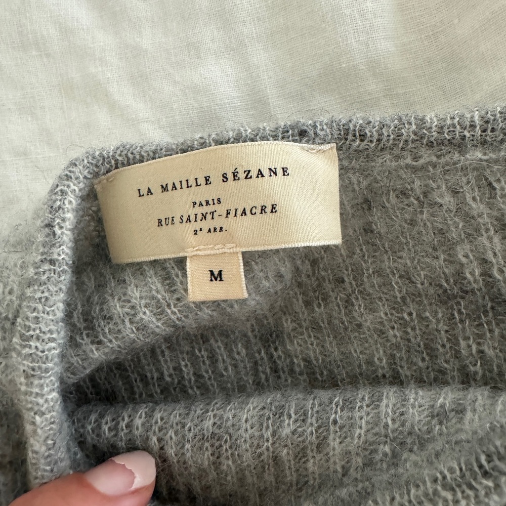 Sezane Gray Women's Cardigan Sweater - Picture 2 of 5